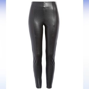 Topshop Croc Embossed Faux Leather Leggings